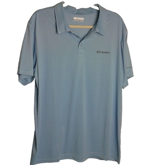 Columbia Shirt Mens XL light blue Omni-Wick Short Sleeve Polo - Picture 1 of 5